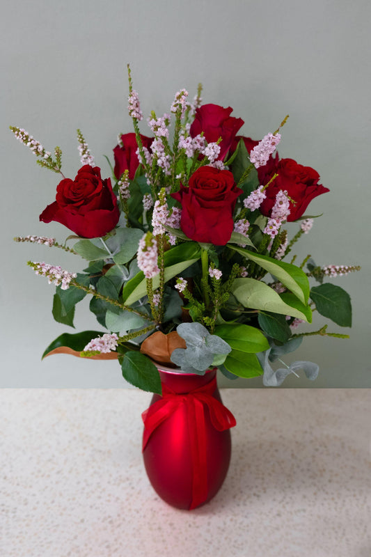 6 Red Roses in a XOXO Vase - Spring Hill Florist